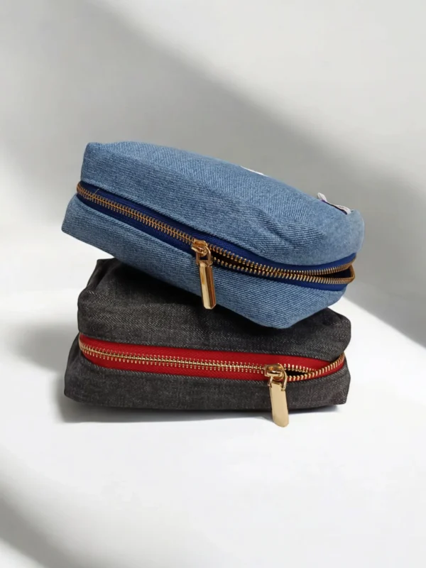 Upcycled Denim Toiletries Pouch - Image 4